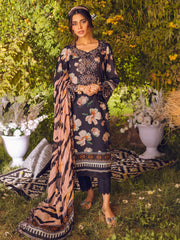 NUREH Gardenia Lawn Embroidered & Printed Unstitched 3Pc Suit NSG-92
