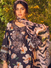 NUREH Gardenia Lawn Embroidered & Printed Unstitched 3Pc Suit NSG-92