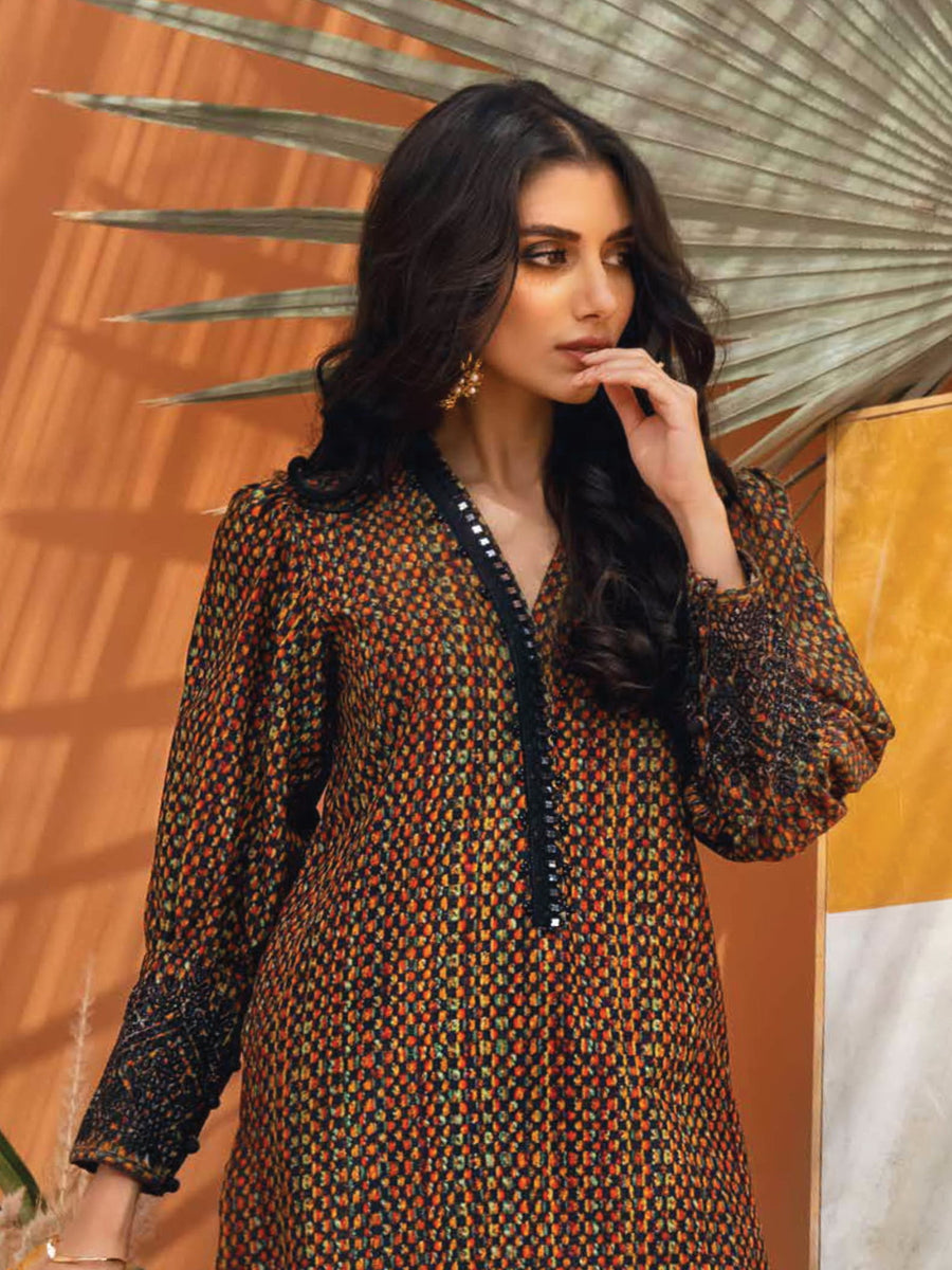 NUREH Ballerina Embroidered Chikankari Khaddar 2 Piece Suit NU2-18 - FaisalFabrics.pk