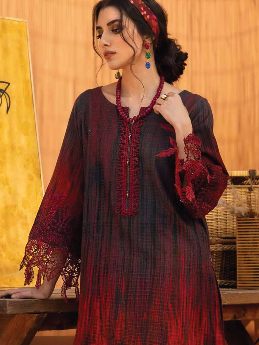 NUREH Ballerina Embroidered Chikankari Khaddar 2pc Suit NU2-20 - FaisalFabrics.pk