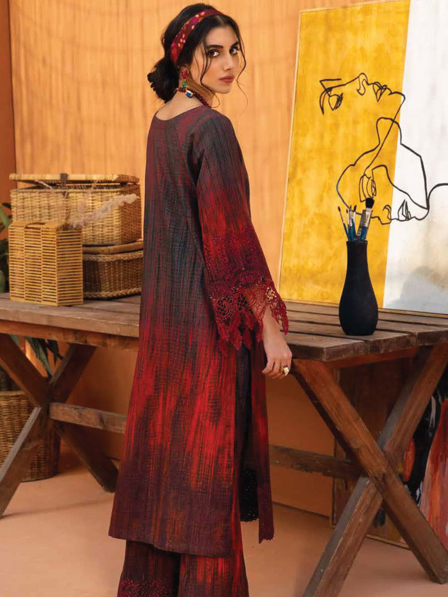 NUREH Ballerina Embroidered Chikankari Khaddar 2pc Suit NU2-20 - FaisalFabrics.pk