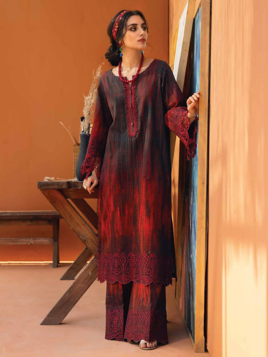 NUREH Ballerina Embroidered Chikankari Khaddar 2pc Suit NU2-20 - FaisalFabrics.pk