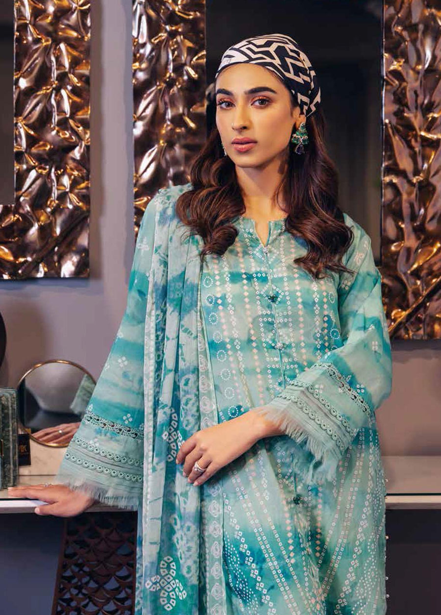 NUREH Signature Unstitched Printed Lawn 3Piece Suit SP-36