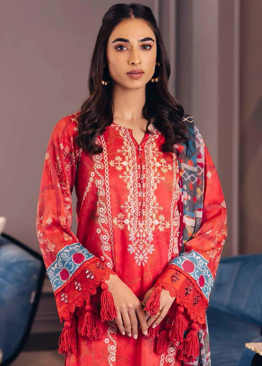 NUREH Signature Unstitched Printed Lawn 3Piece Suit SP-40