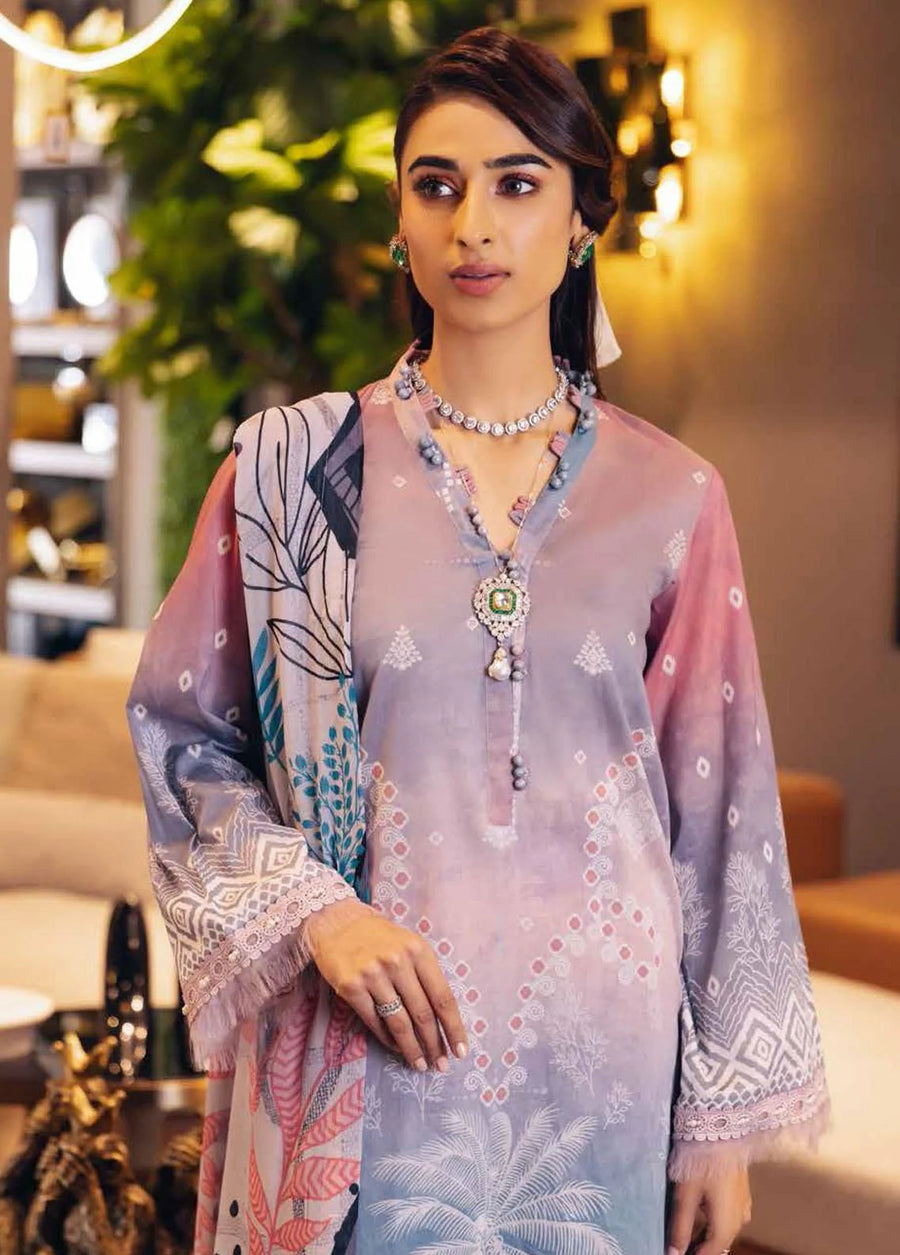 NUREH Signature Unstitched Printed Lawn 3Piece Suit SP-42