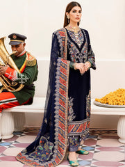 NUREH Shehnai Velvet Luxe Unstitched Embroidered 3Pc Suit NV-21