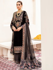 NUREH Shehnai Velvet Luxe Unstitched Embroidered 3Pc Suit NV-23