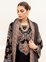 NUREH Shehnai Velvet Luxe Unstitched Embroidered 3Pc Suit NV-23
