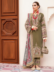 NUREH Shehnai Velvet Luxe Unstitched Embroidered 3Pc Suit NV-24