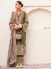 NUREH Shehnai Velvet Luxe Unstitched Embroidered 3Pc Suit NV-24