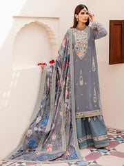 NUREH Shehnai Velvet Luxe Unstitched Embroidered 3Pc Suit NV-25