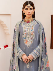 NUREH Shehnai Velvet Luxe Unstitched Embroidered 3Pc Suit NV-25