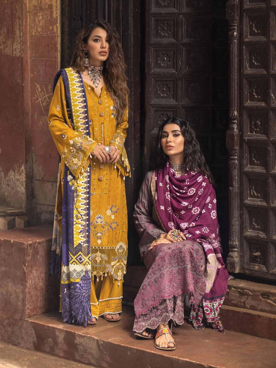 Nureh Maya Fall Winter Embroidered Linen Unstitched 3pc Suit NW-25 - FaisalFabrics.pk
