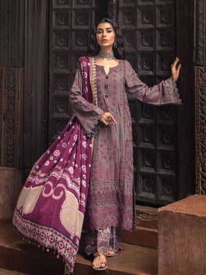 Nureh Maya Fall Winter Embroidered Linen Unstitched 3pc Suit NW-25 - FaisalFabrics.pk