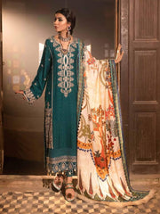 Nureh Maya Fall Winter Embroidered Linen Unstitched 3pc Suit NW-28 - FaisalFabrics.pk