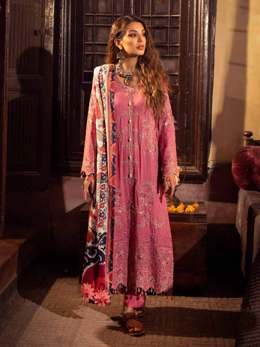 Nureh Maya Fall Winter Embroidered Linen Unstitched 3pc Suit NW-29 - FaisalFabrics.pk