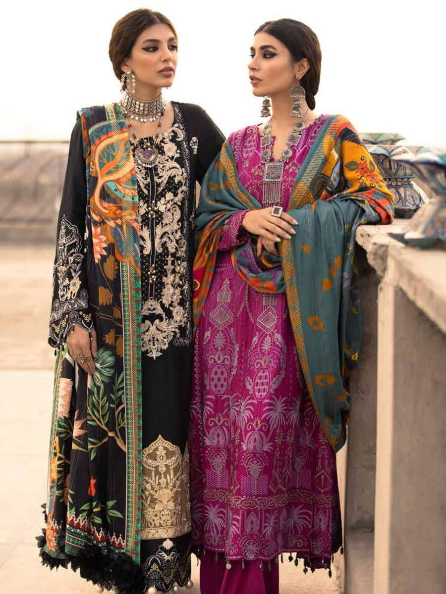 Nureh Maya Fall Winter Embroidered Linen Unstitched 3pc Suit NW-31 - FaisalFabrics.pk