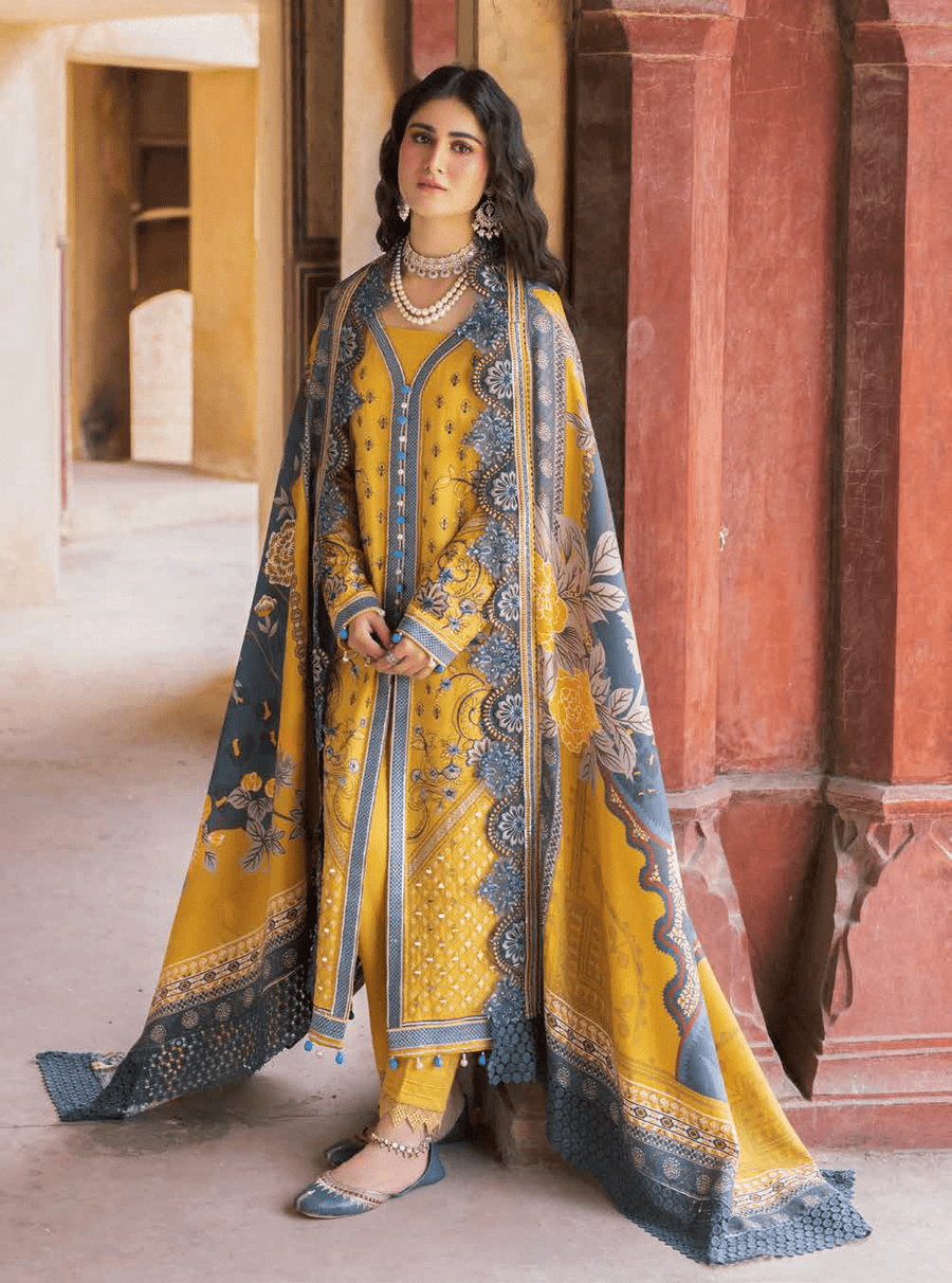 NUREH Maya Embroidered Khaddar Unstitched 3Pc Suit NW-66