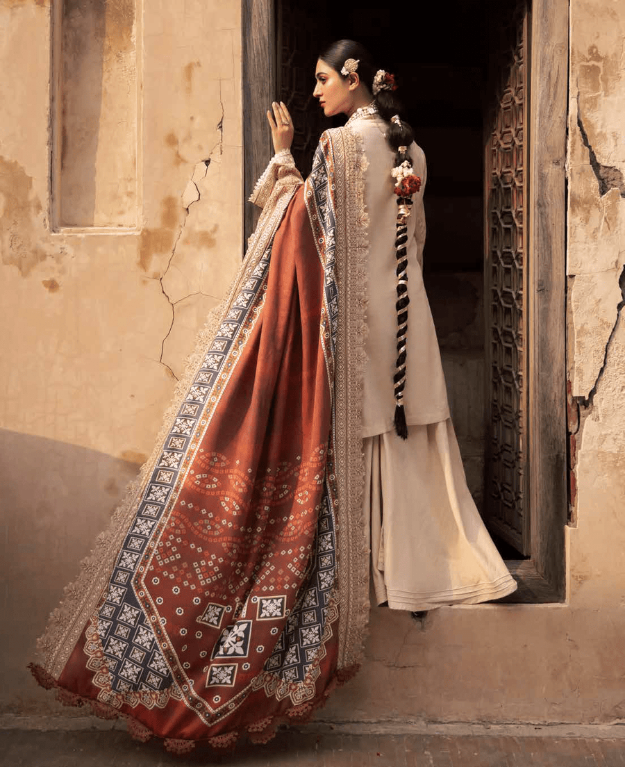 NUREH Maya Embroidered Khaddar Unstitched 3Pc Suit NW-67