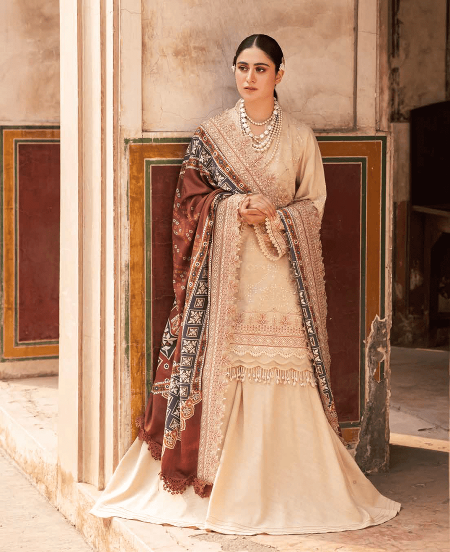 NUREH Maya Embroidered Khaddar Unstitched 3Pc Suit NW-67