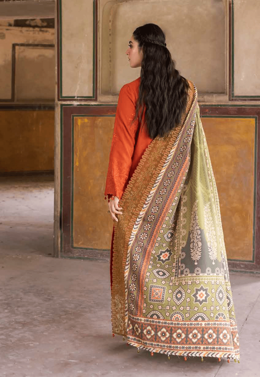 NUREH Maya Embroidered Khaddar Unstitched 3Pc Suit NW-69