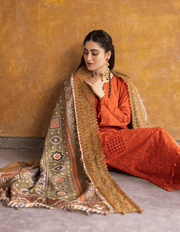 NUREH Maya Embroidered Khaddar Unstitched 3Pc Suit NW-69
