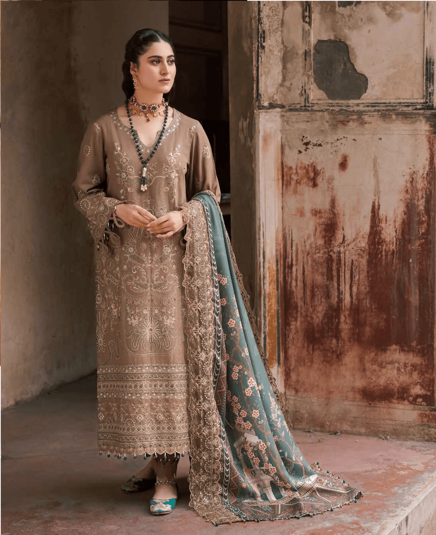 NUREH Maya Embroidered Khaddar Unstitched 3Pc Suit NW-71