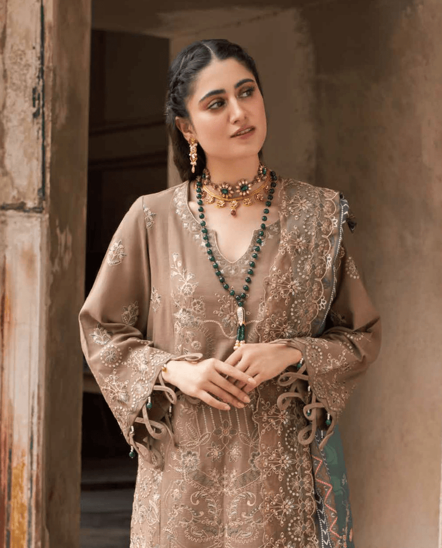 NUREH Maya Embroidered Khaddar Unstitched 3Pc Suit NW-71