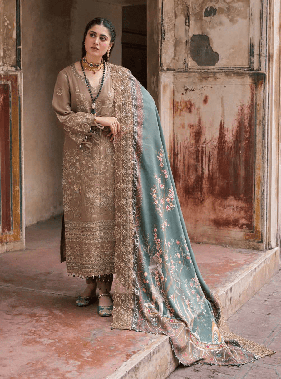 NUREH Maya Embroidered Khaddar Unstitched 3Pc Suit NW-71