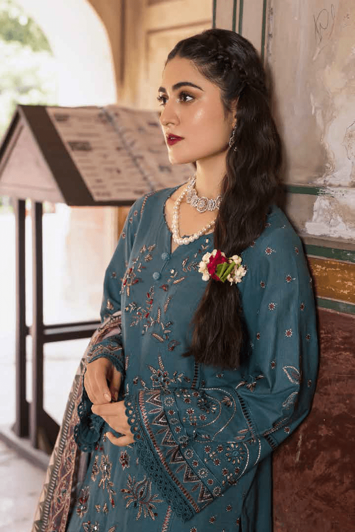 NUREH Maya Embroidered Khaddar Unstitched 3Pc Suit NW-72