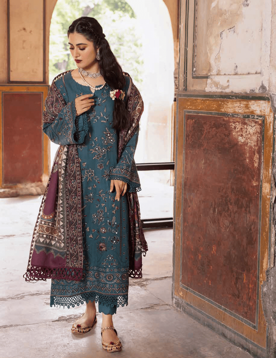 NUREH Maya Embroidered Khaddar Unstitched 3Pc Suit NW-72