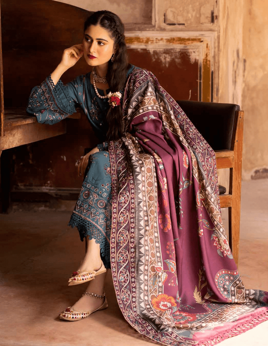 NUREH Maya Embroidered Khaddar Unstitched 3Pc Suit NW-72