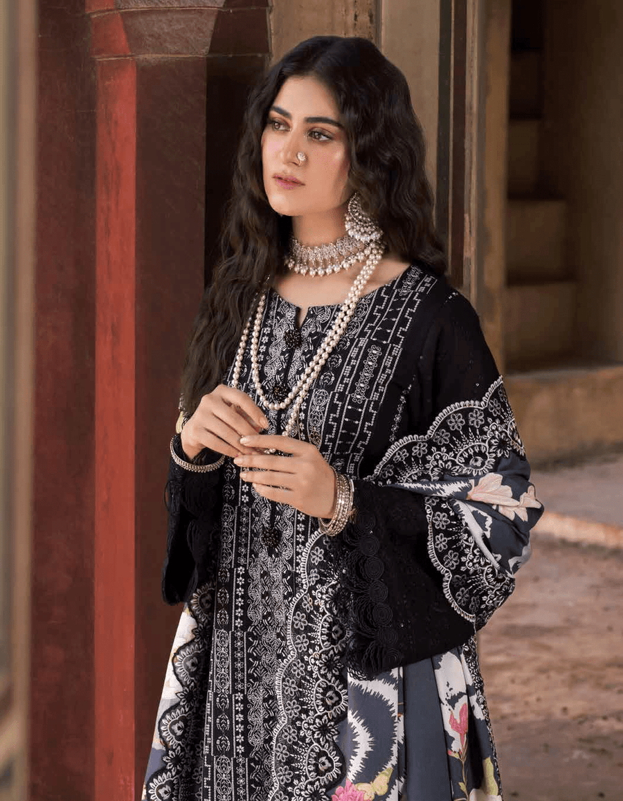 NUREH Maya Embroidered Khaddar Unstitched 3Pc Suit NW-73