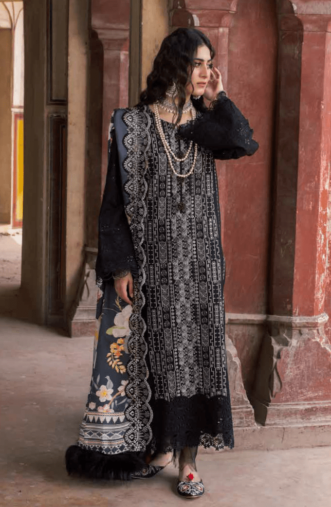 NUREH Maya Embroidered Khaddar Unstitched 3Pc Suit NW-73