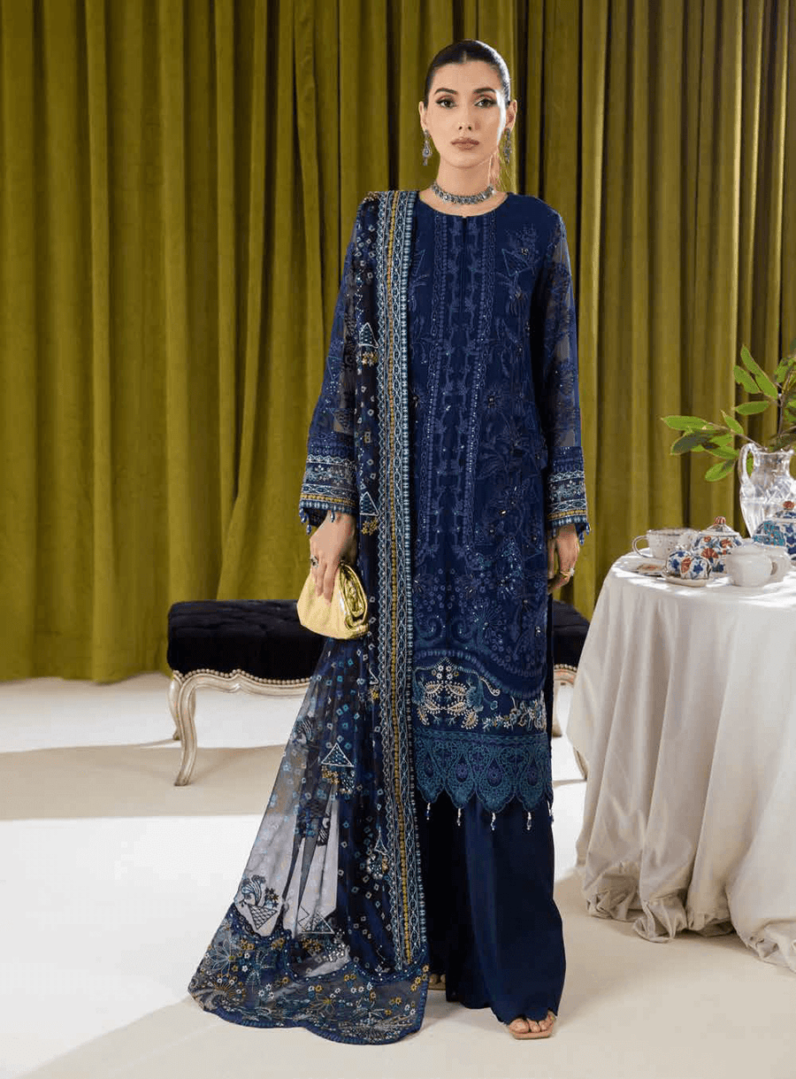 NUREH Elanora Unstitched Luxury Chiffon 3Pc Suit NEL-06 EXTR AVAGANZA