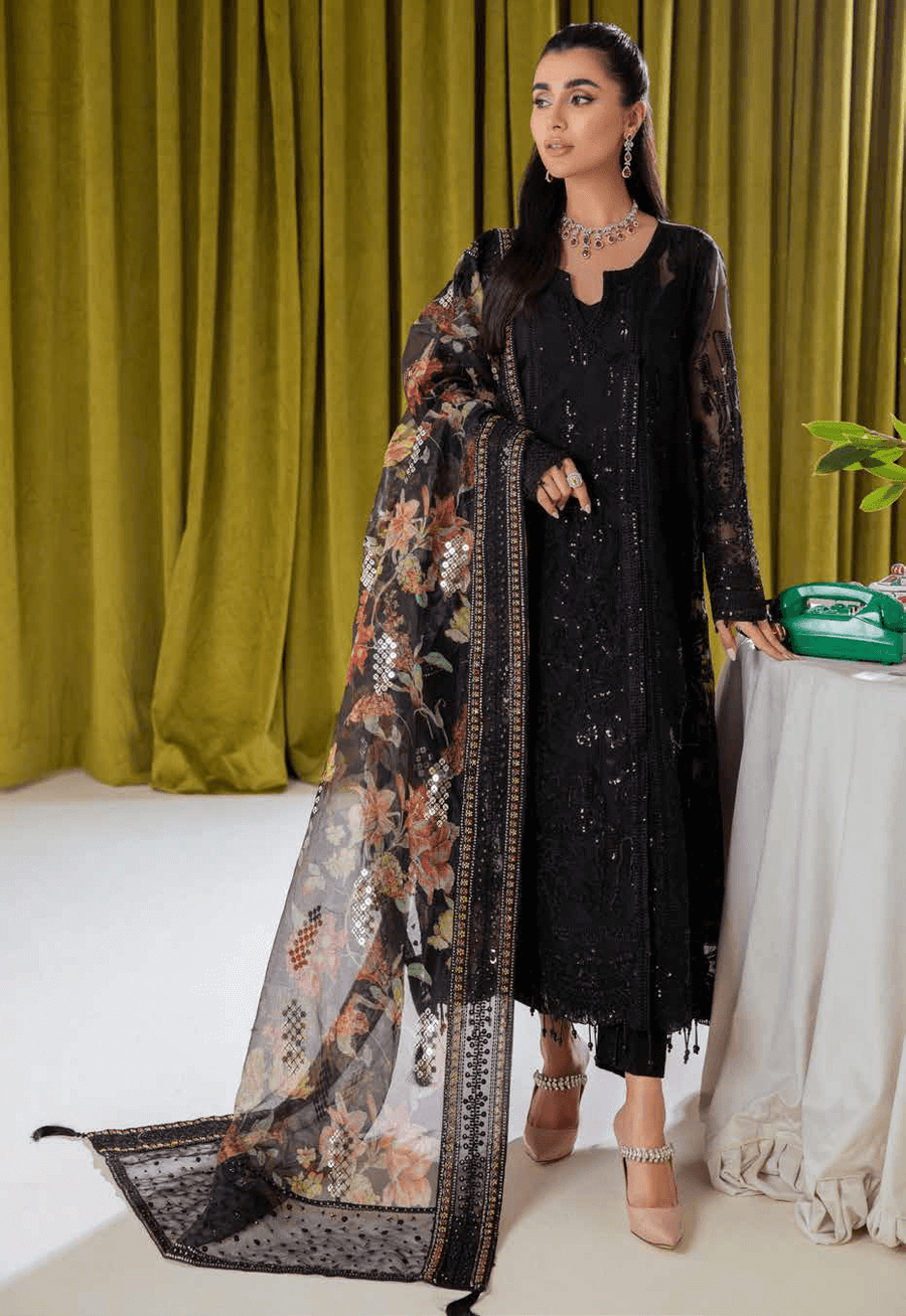 NUREH Elanora Unstitched Luxury Chiffon 3Pc Suit NEL-08 IMPACTFUL
