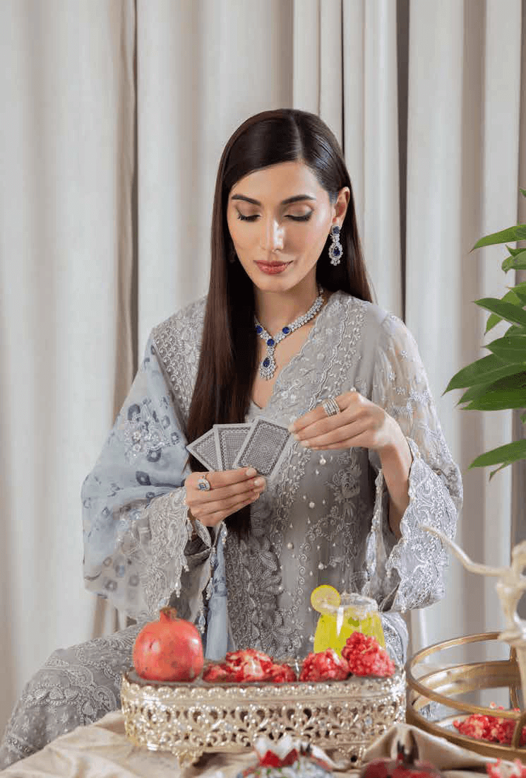 NUREH Elanora Unstitched Luxury Chiffon 3Pc Suit NEL-09 RADIANT