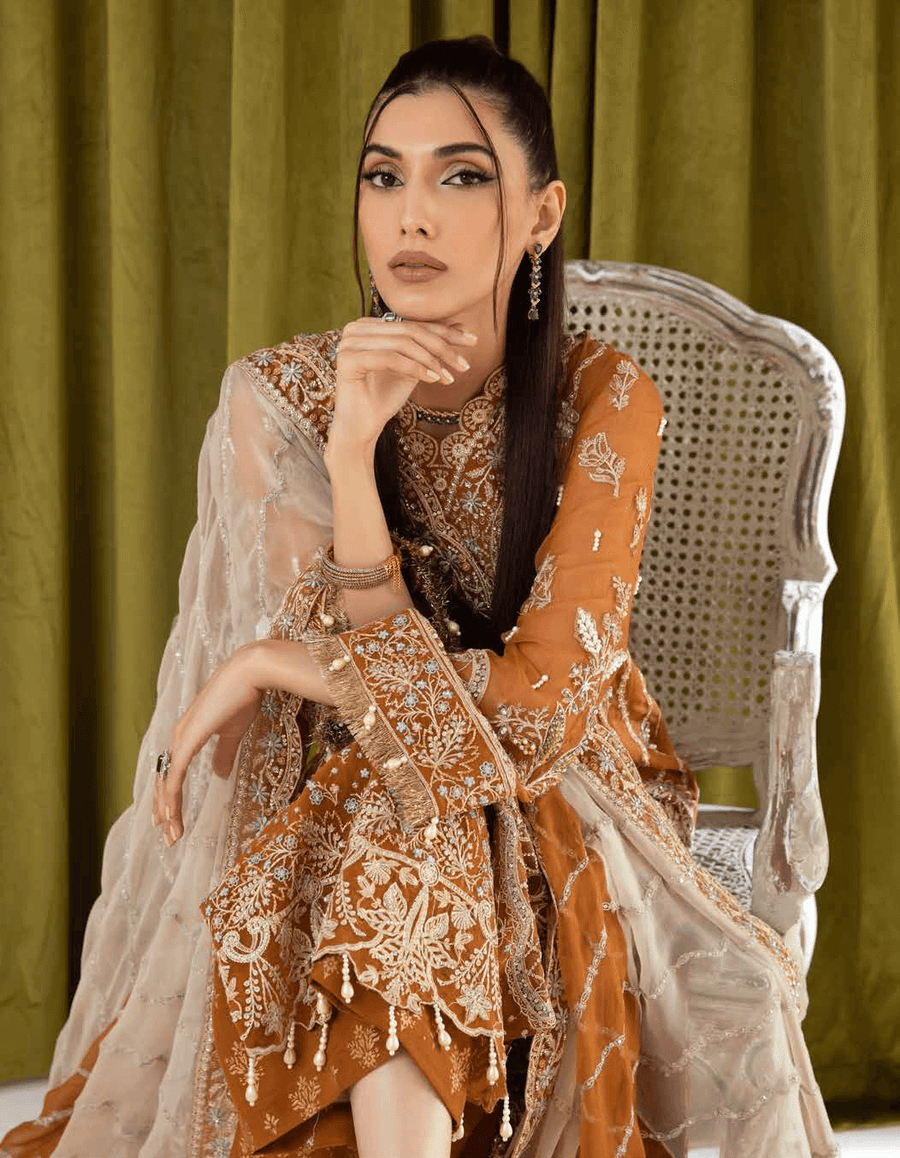 NUREH Elanora Unstitched Luxury Chiffon 3Pc Suit NEL-11 LUXURIOUS