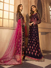 Noor E Rang By Zarif Luxury Unstitched Chiffon 3Pc Suit ZF-01 Mahjabeen - FaisalFabrics.pk