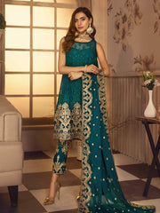 Noor E Rang By Zarif Luxury Unstitched Chiffon 3Pc Suit ZF-07 Farahnoush - FaisalFabrics.pk