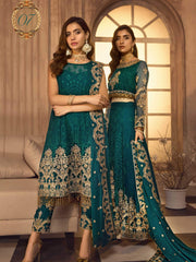 Noor E Rang By Zarif Luxury Unstitched Chiffon 3Pc Suit ZF-07 Farahnoush - FaisalFabrics.pk