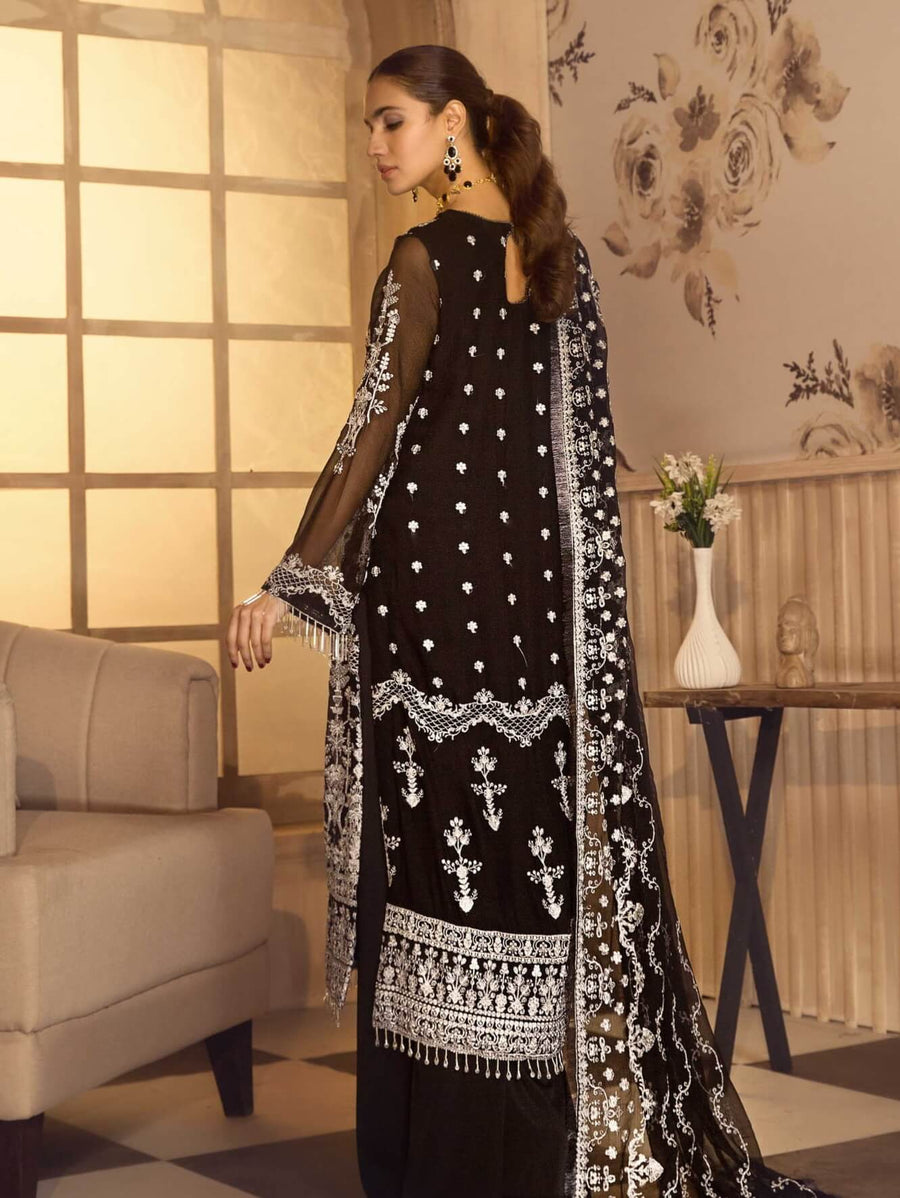 Noor E Rang By Zarif Luxury Unstitched Chiffon 3Pc Suit ZF-11 Riwaj - FaisalFabrics.pk