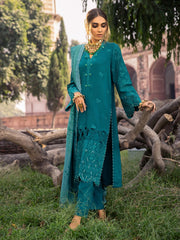 Nureh Exclusive Winter'21 Embroidered Leather Peach 3PC Suit NE-10 - FaisalFabrics.pk