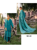 Nureh Exclusive Winter'21 Embroidered Leather Peach 3PC Suit NE-10 - FaisalFabrics.pk