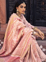 Nureh Exclusive Winter'21 Embroidered Leather Peach 3PC Suit NE-11 - FaisalFabrics.pk