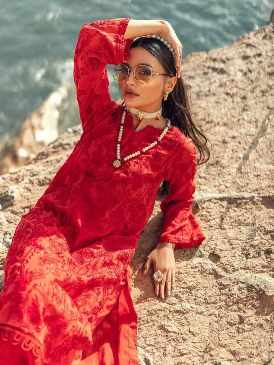 NUREH Exclusive Embroidered Swiss Lawn 3Pc Suit NE-25 Gracious - FaisalFabrics.pk