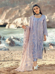 NUREH Exclusive Embroidered Swiss Lawn 3Pc Suit NE-29 Tiffany Ice - FaisalFabrics.pk