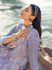 NUREH Exclusive Embroidered Swiss Lawn 3Pc Suit NE-29 Tiffany Ice - FaisalFabrics.pk