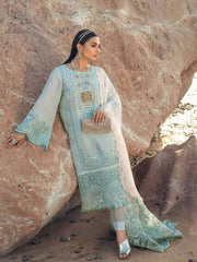 NUREH Exclusive Embroidered Swiss Lawn 3Pc Suit NE-31 Shell Shine - FaisalFabrics.pk