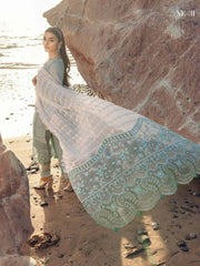 NUREH Exclusive Embroidered Swiss Lawn 3Pc Suit NE-31 Shell Shine - FaisalFabrics.pk